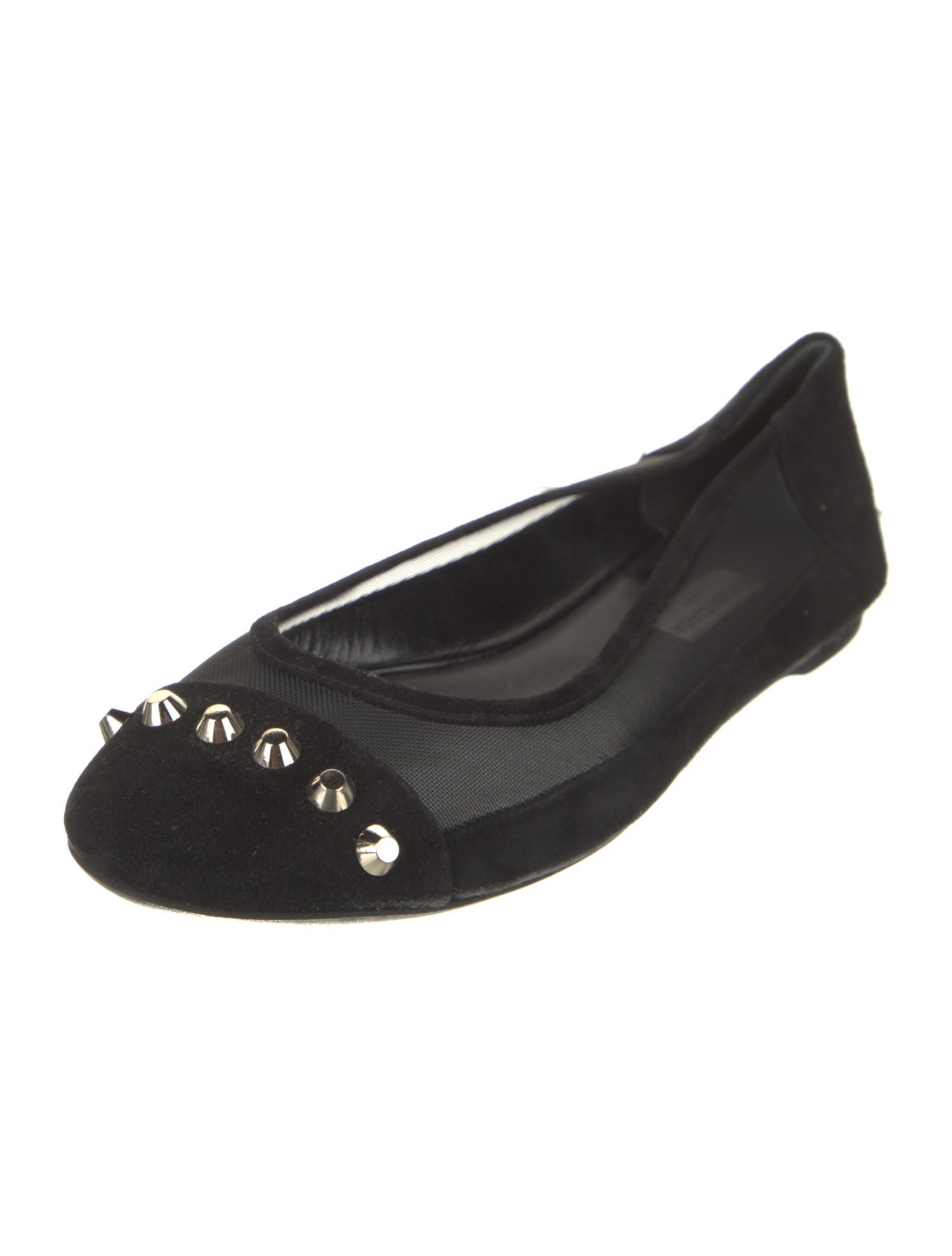 Balenciaga Suede Studded Accents Ballet Flats