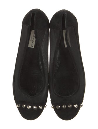 Balenciaga Suede Studded Accents Ballet Flats