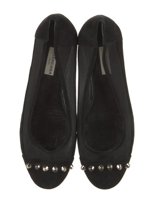 Balenciaga Suede Studded Accents Ballet Flats