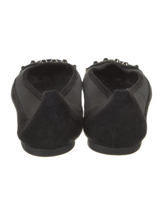 Balenciaga Suede Studded Accents Ballet Flats