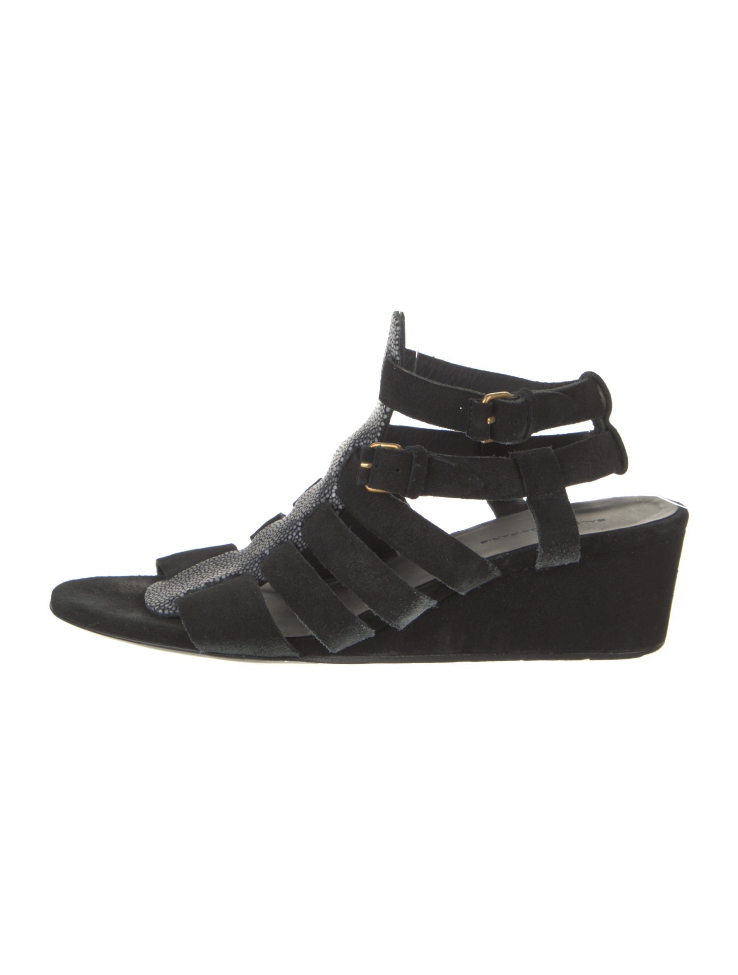 Balenciaga Suede Floral Print Gladiator Sandals