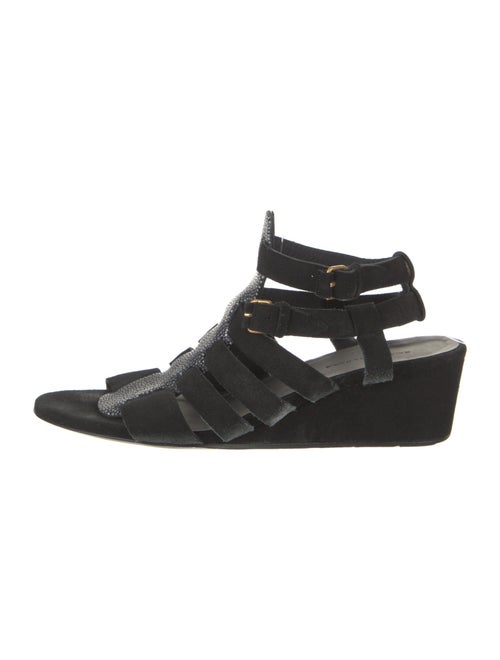 Balenciaga Suede Floral Print Gladiator Sandals