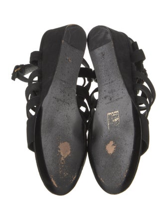 Balenciaga Suede Floral Print Gladiator Sandals