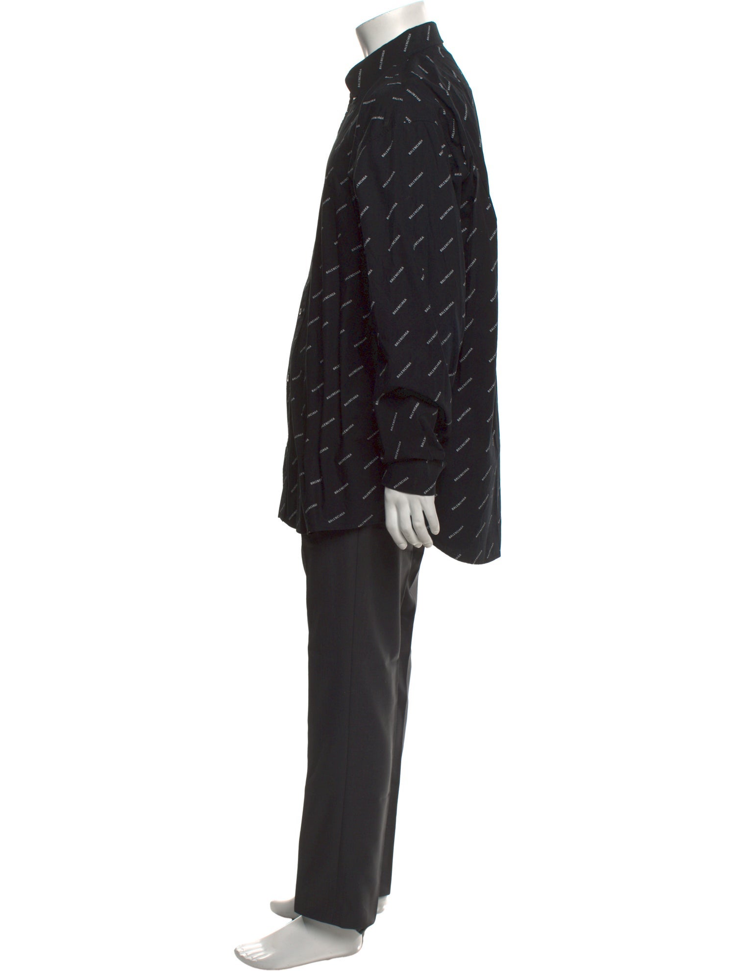 Balenciaga Plaid Print Long Sleeve Shirt