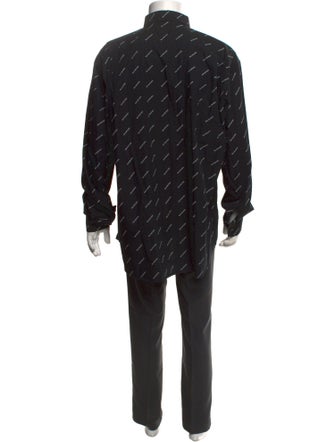 Balenciaga Plaid Print Long Sleeve Shirt
