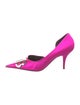 Balenciaga Signature Logo Satin D'Orsay Pumps