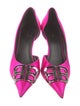 Balenciaga Signature Logo Satin D'Orsay Pumps