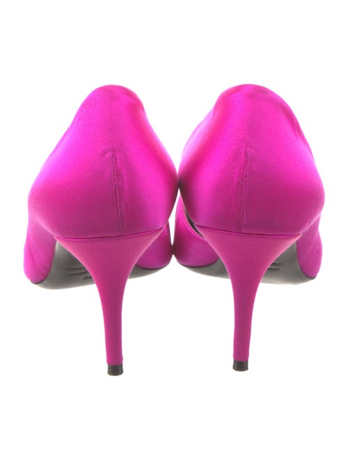 Balenciaga Signature Logo Satin D'Orsay Pumps