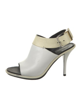 Balenciaga Leather Colorblock Pattern Slingback Pumps