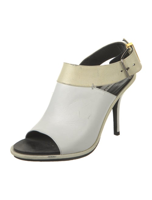 Balenciaga Leather Colorblock Pattern Slingback Pumps