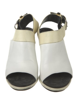 Balenciaga Leather Colorblock Pattern Slingback Pumps