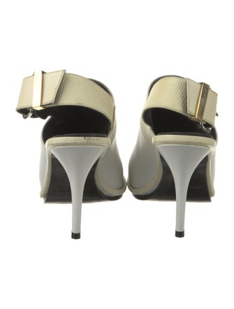 Balenciaga Leather Colorblock Pattern Slingback Pumps