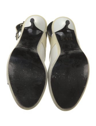 Balenciaga Leather Colorblock Pattern Slingback Pumps