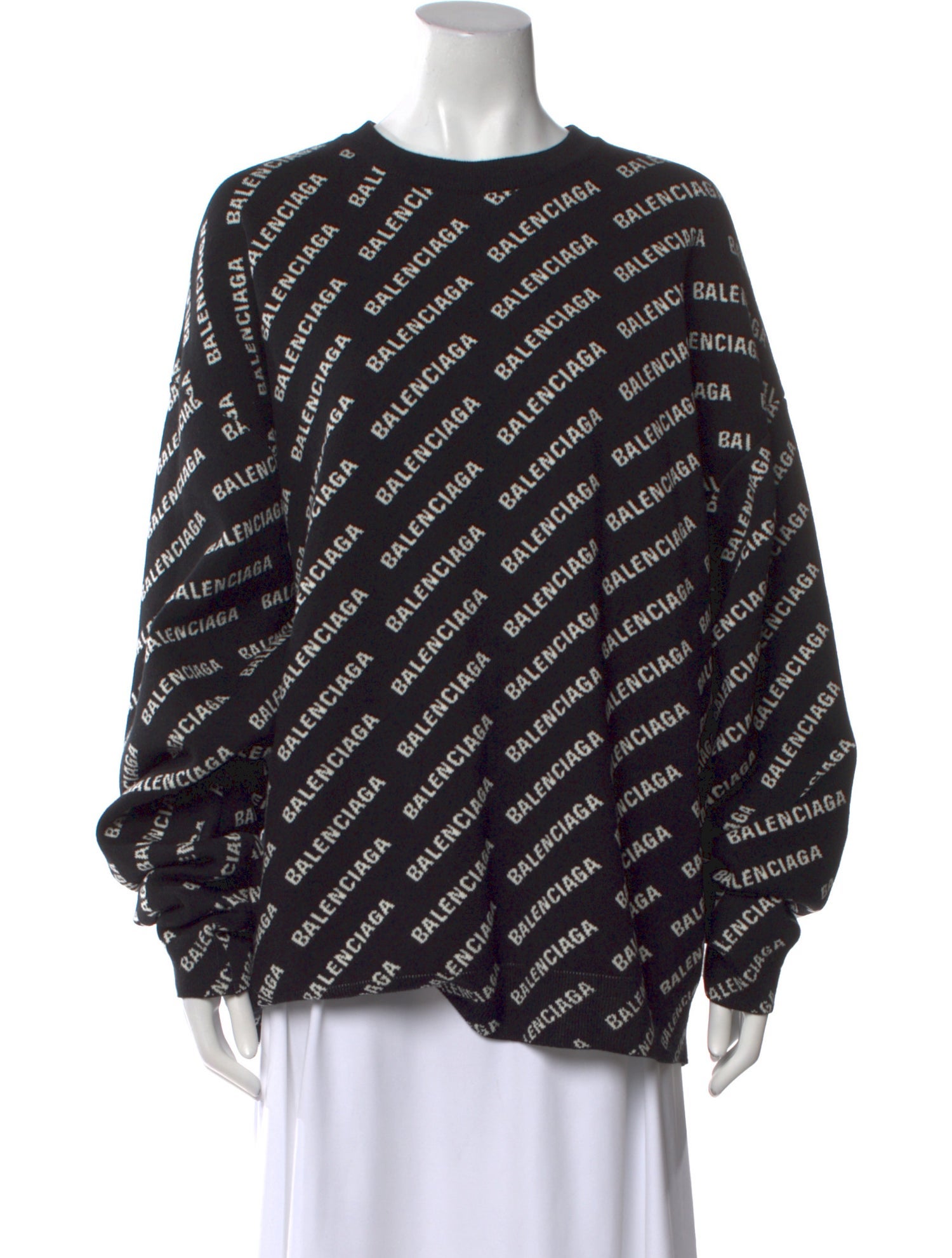 Balenciaga Striped Crew Neck Sweater