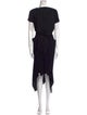 Balenciaga Bateau Neckline Midi Length Dress