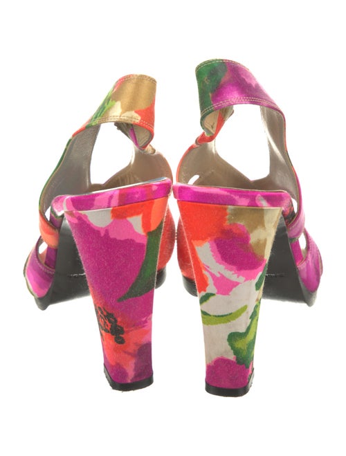 Balenciaga Satin Printed Slingback Pumps