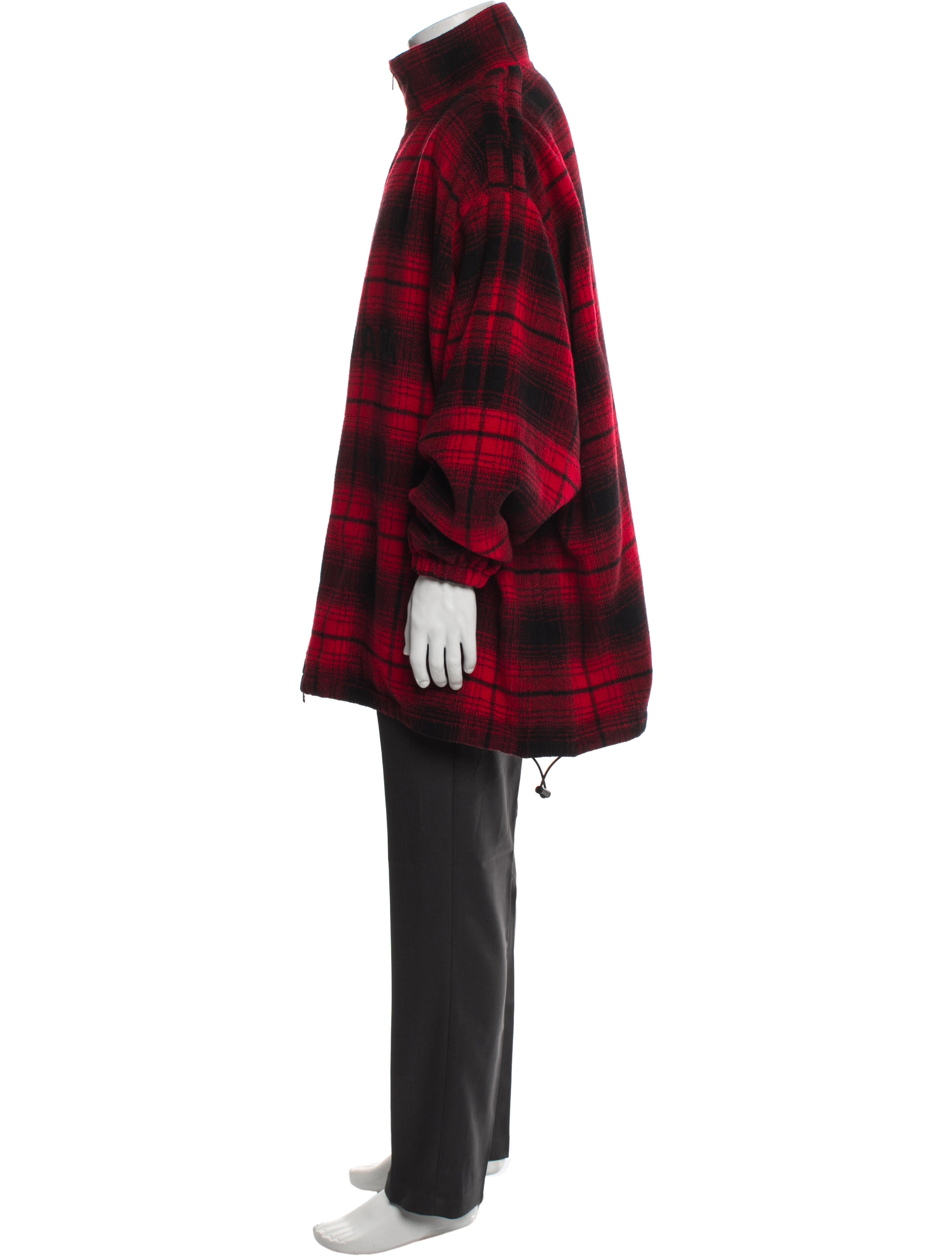 Balenciaga 2019 Plaid Print Parka