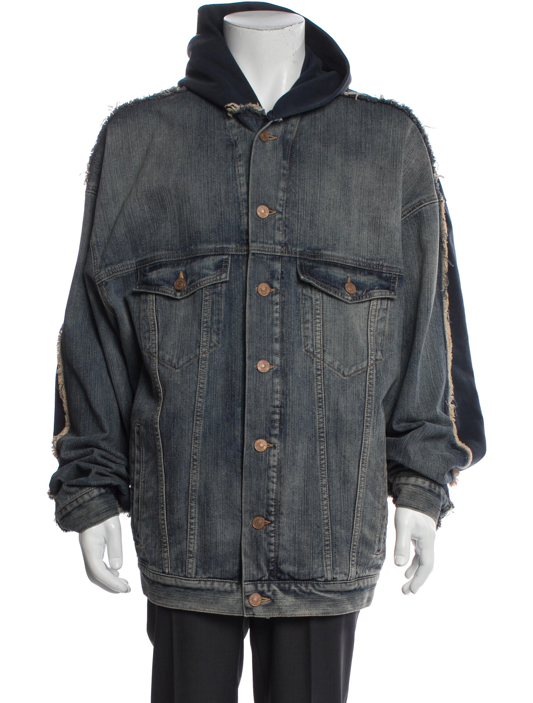 Balenciaga 2022 Colorblock Pattern Denim Jacket