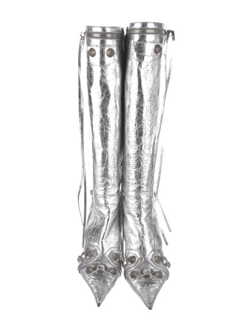 Balenciaga Leather Studded Accents Boots
