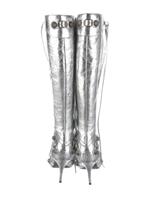 Balenciaga Leather Studded Accents Boots