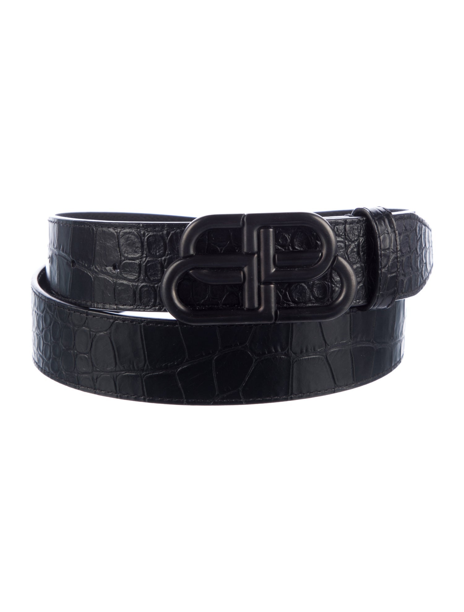 Balenciaga Embossed Leather Waist Belt