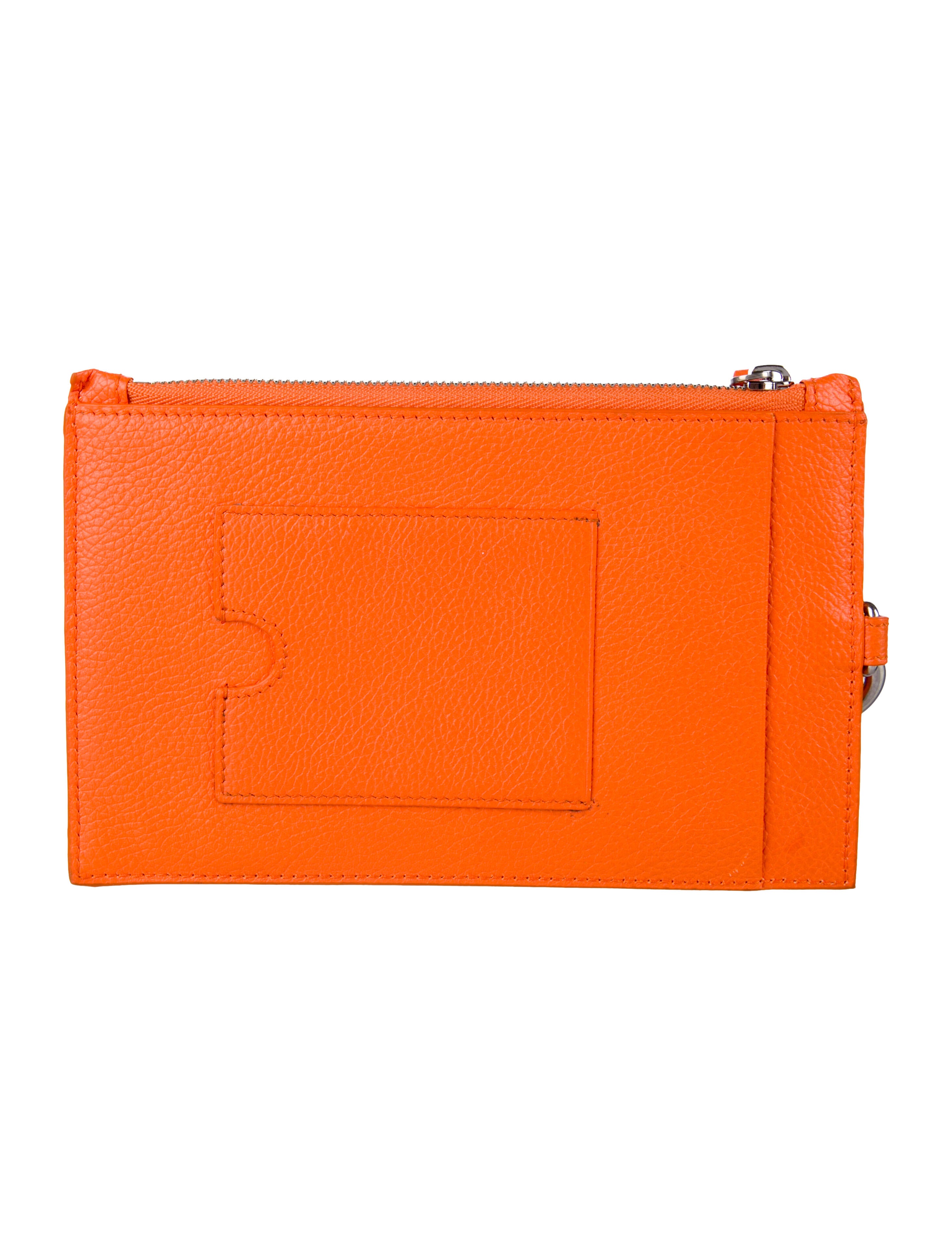 Balenciaga Logo Pouch Leather Wallet