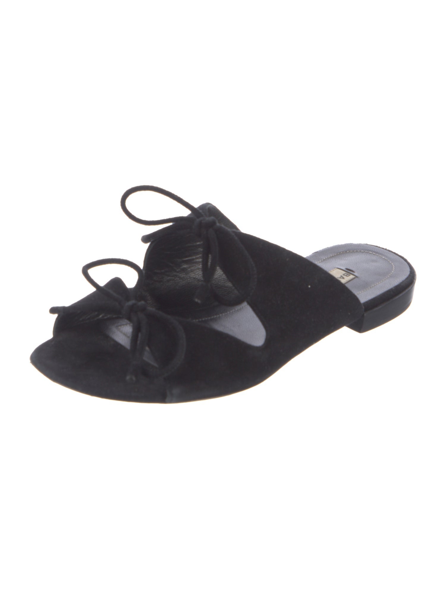 Balenciaga Suede Bow Accents Slides