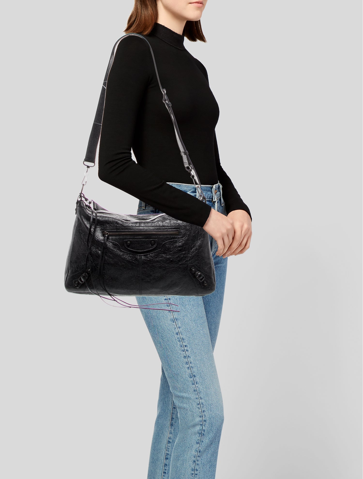 Balenciaga Leather Le City Moto Medium