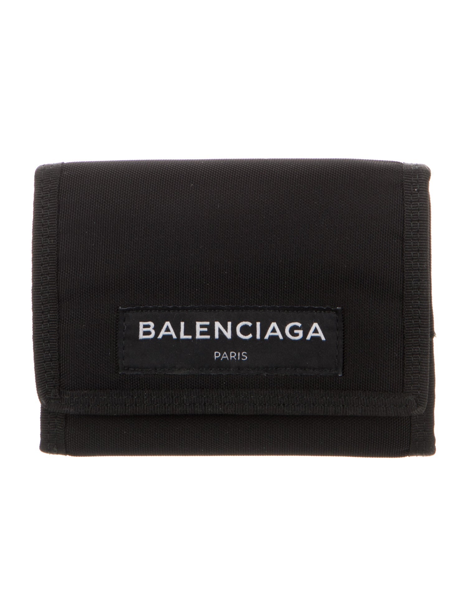 Balenciaga Canvas Graphic Print Compact Wallet