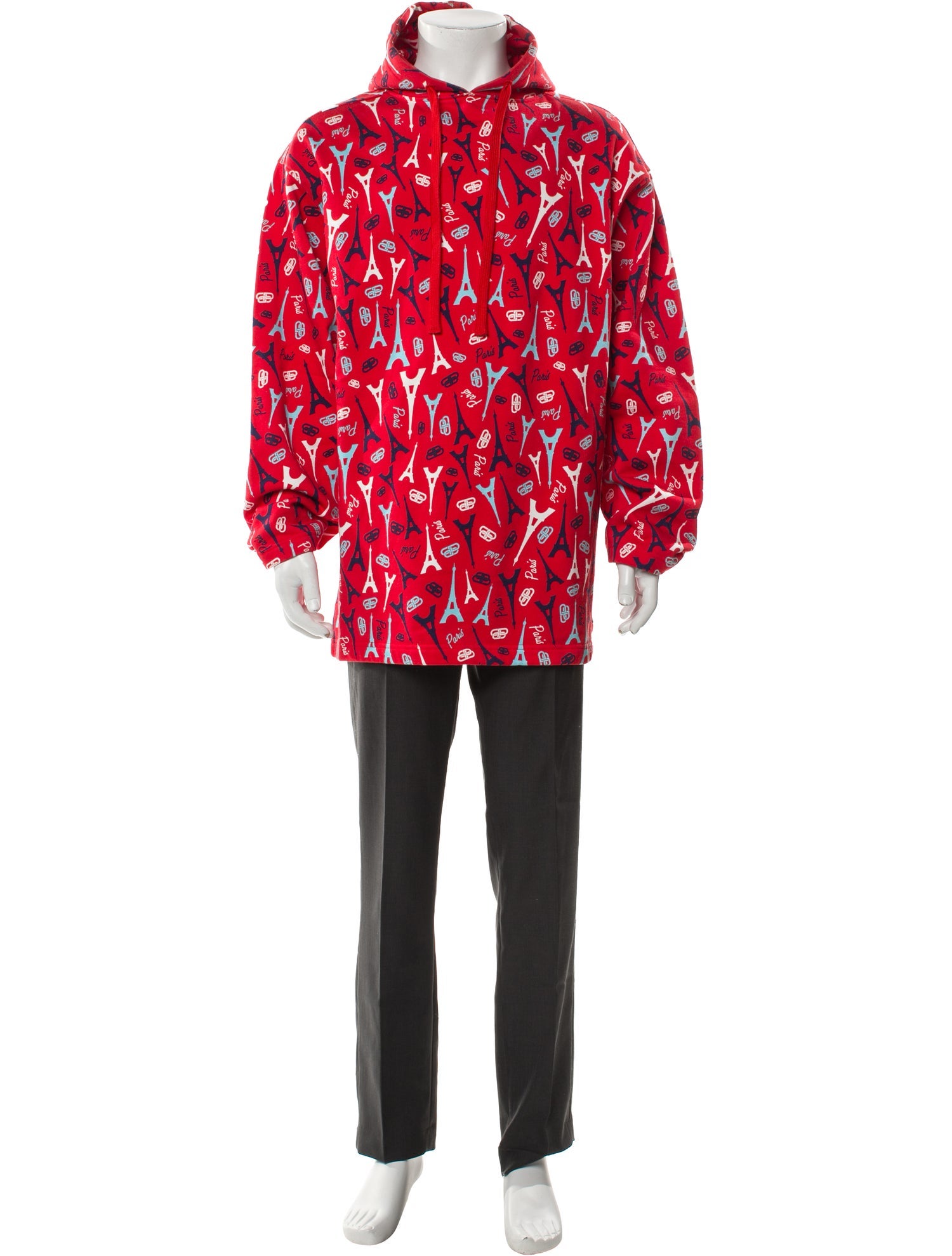 Balenciaga Eiffel Tower Print Printed Hoodie