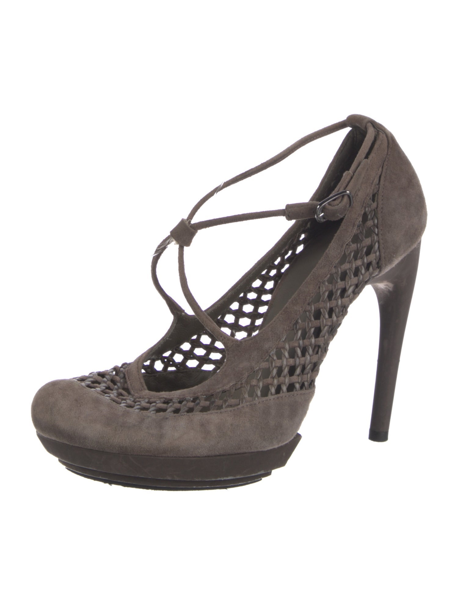 Balenciaga Suede Braided Accents Pumps