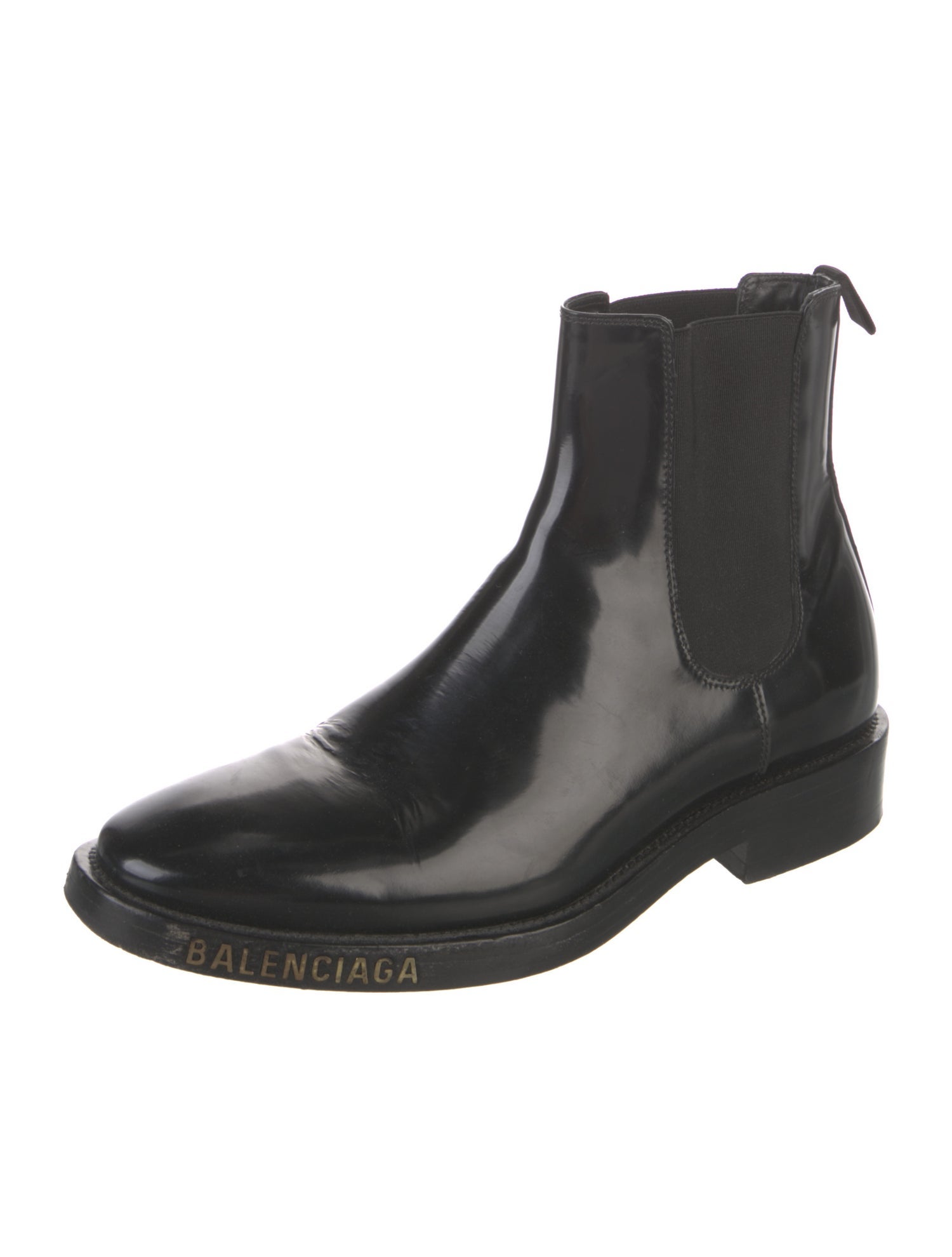 Balenciaga Patent Leather Chelsea Boots