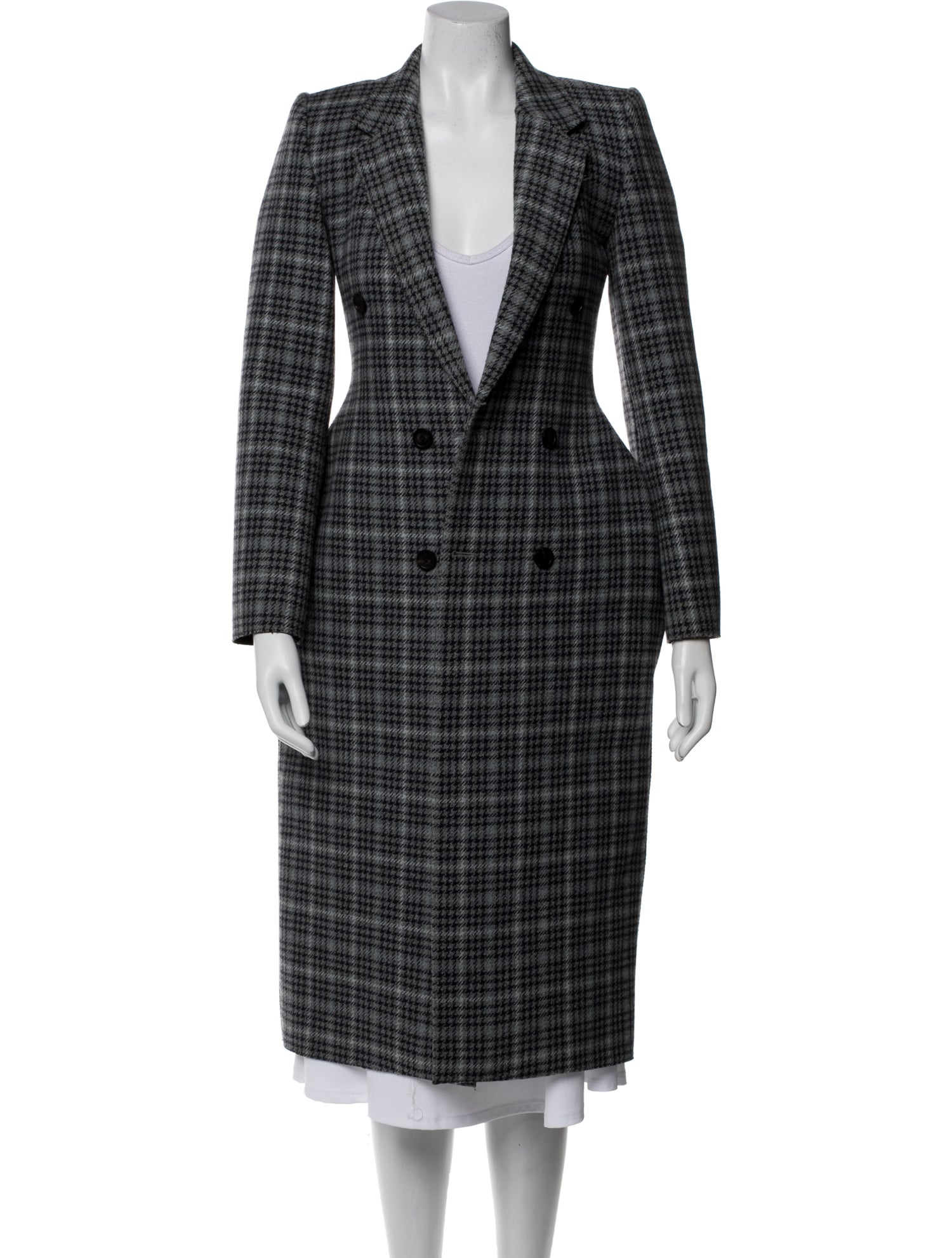 Balenciaga Plaid Print Coat