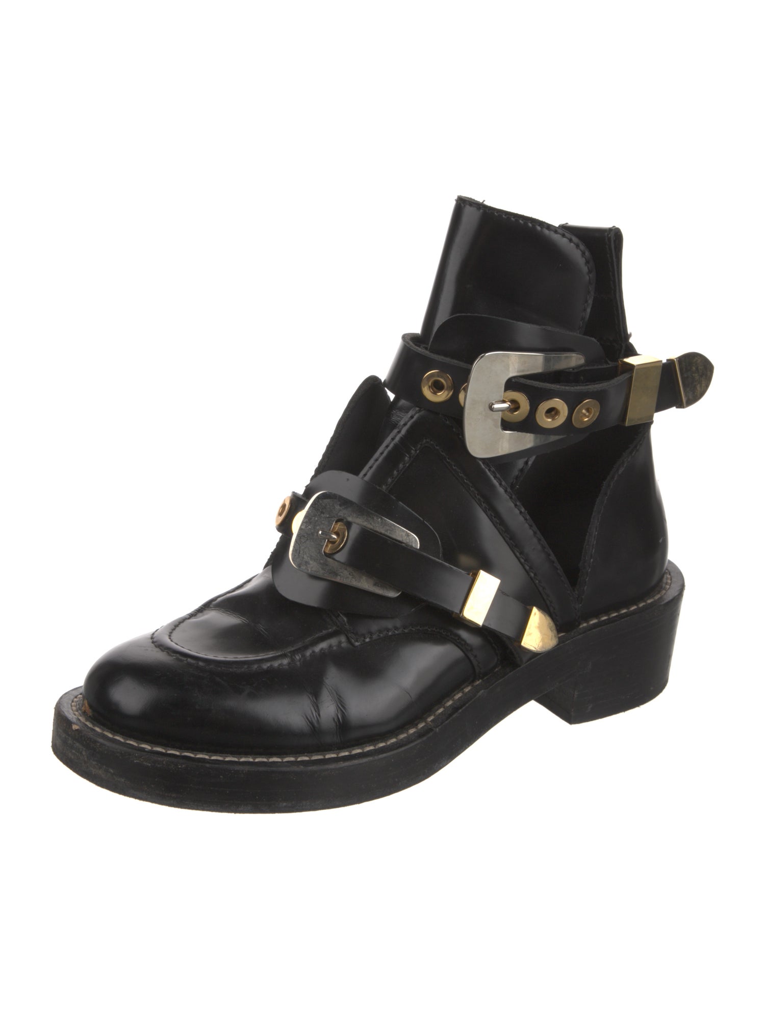 Balenciaga Patent Leather Combat Boots