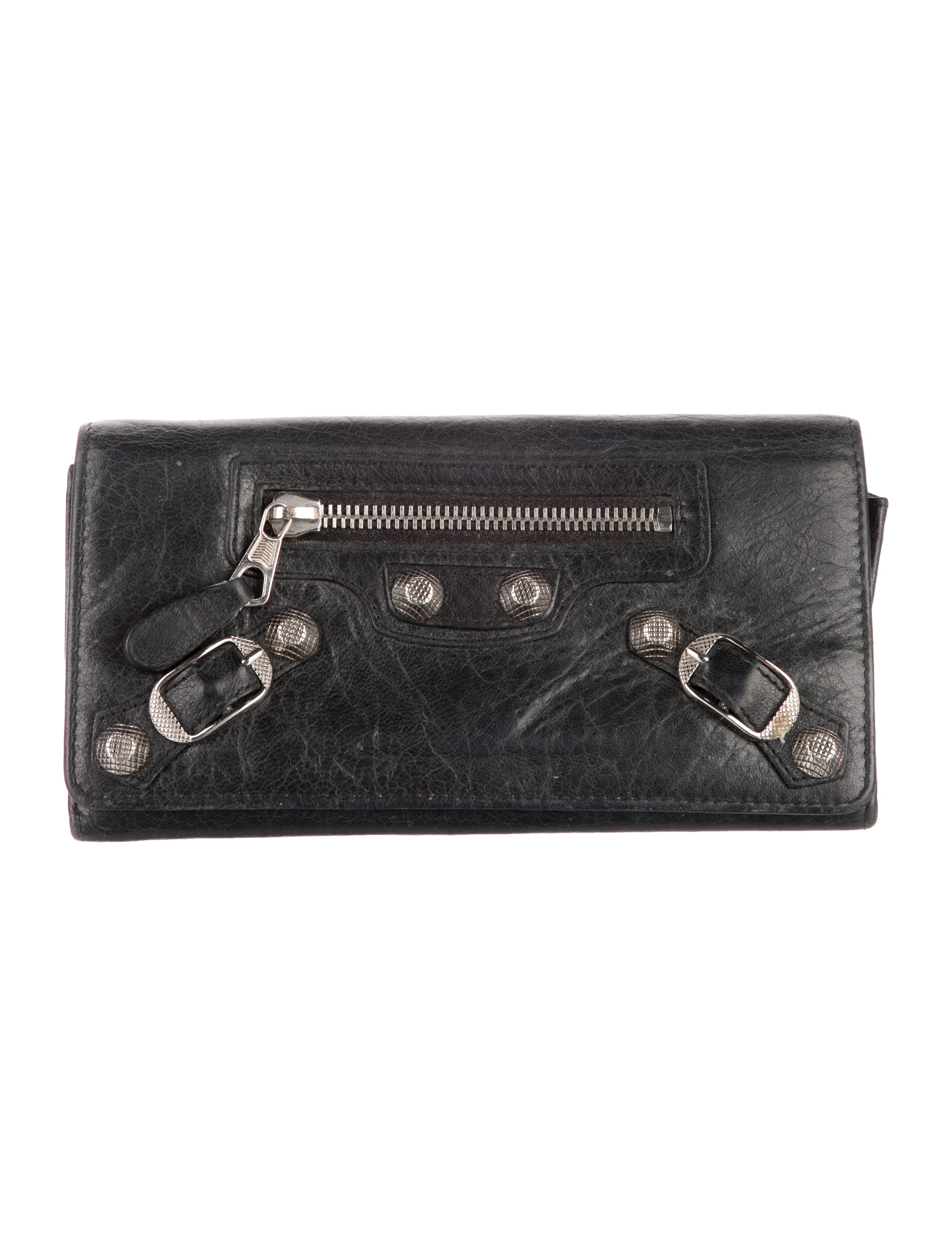 Balenciaga Moto City Continental Wallet Leather Continental Wallet