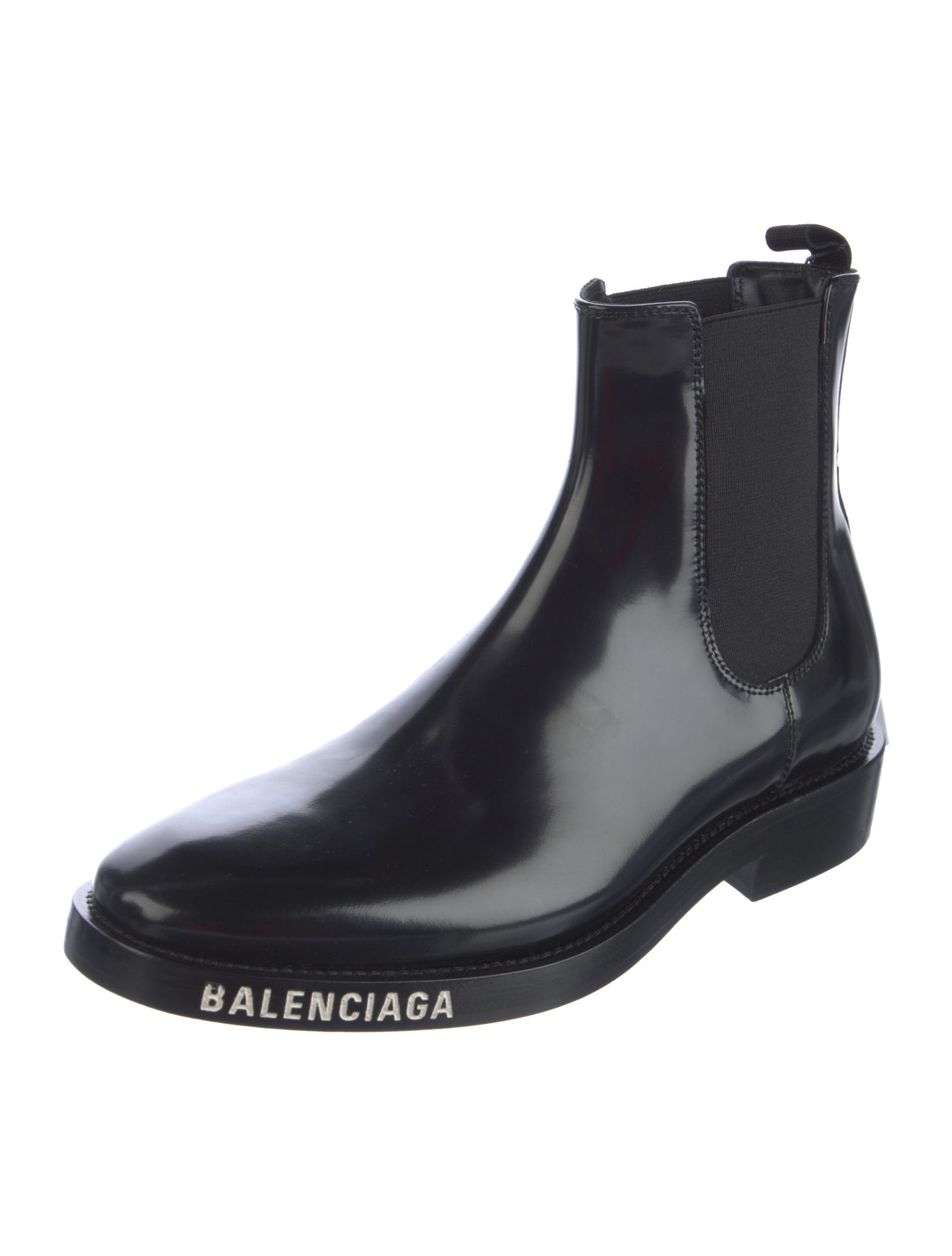 Balenciaga Patent Leather Chelsea Boots