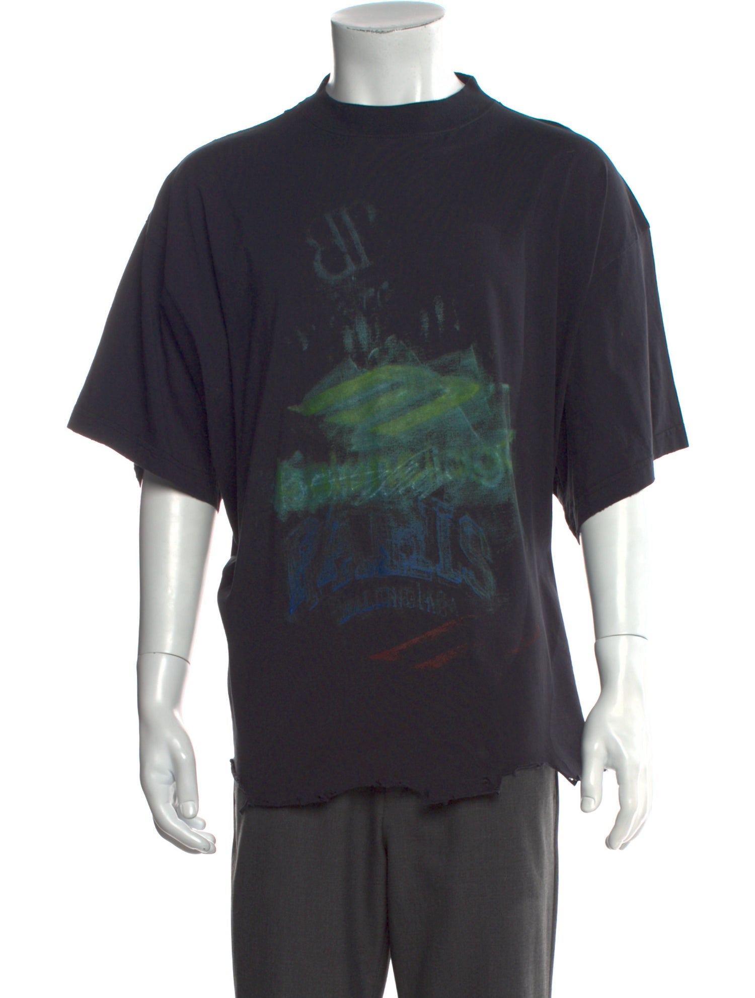 Balenciaga Graphic Print Crew Neck T-Shirt