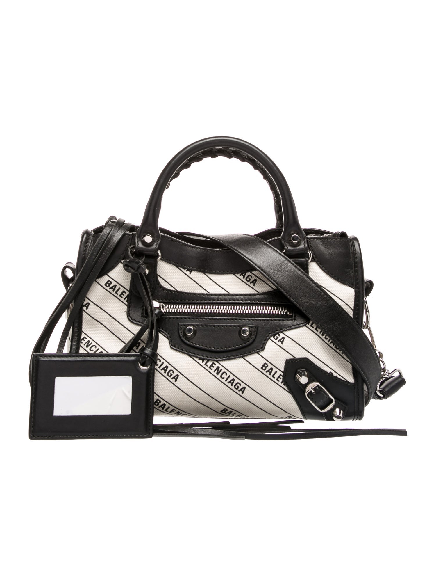 Balenciaga Canvas Motocross Classic City - Black Handle Bags