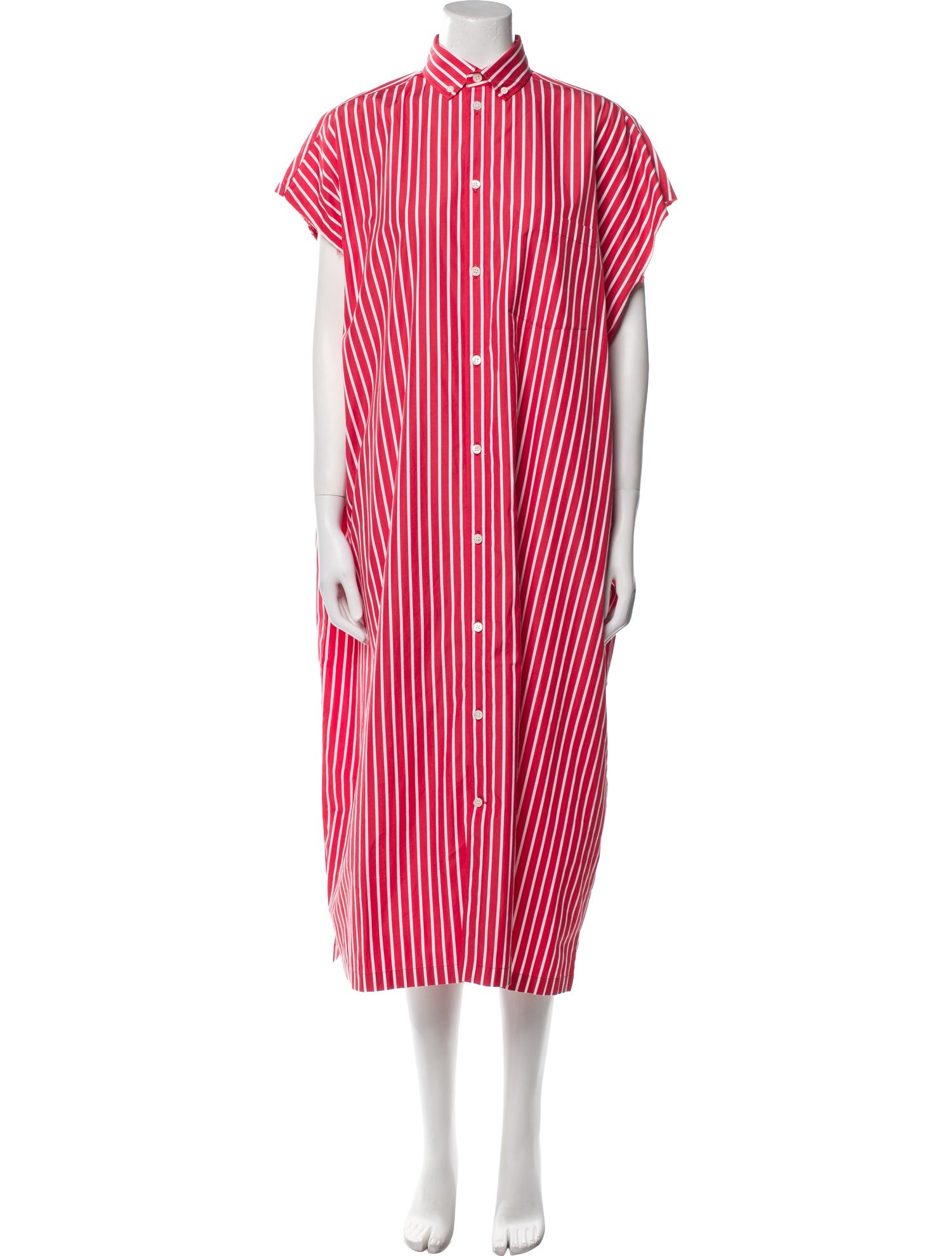 Balenciaga Striped Long Dress