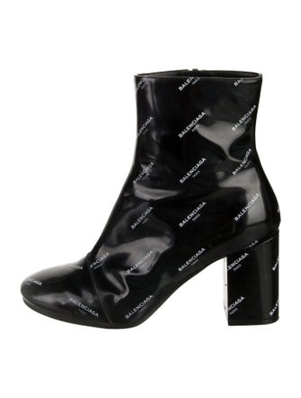 Balenciaga Patent Leather Printed Boots