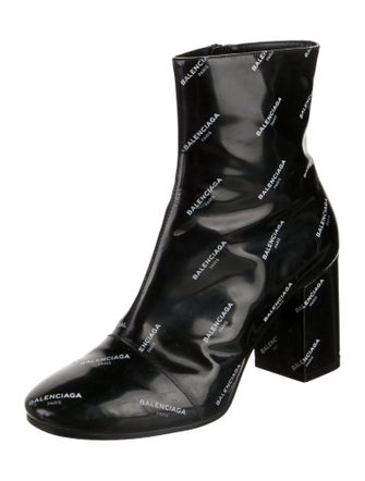 Balenciaga Patent Leather Printed Boots