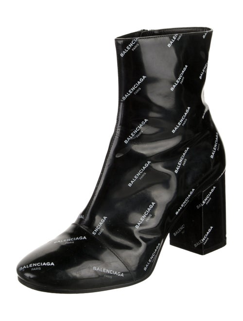 Balenciaga Patent Leather Printed Boots