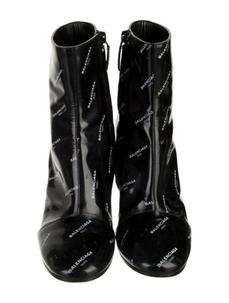 Balenciaga Patent Leather Printed Boots