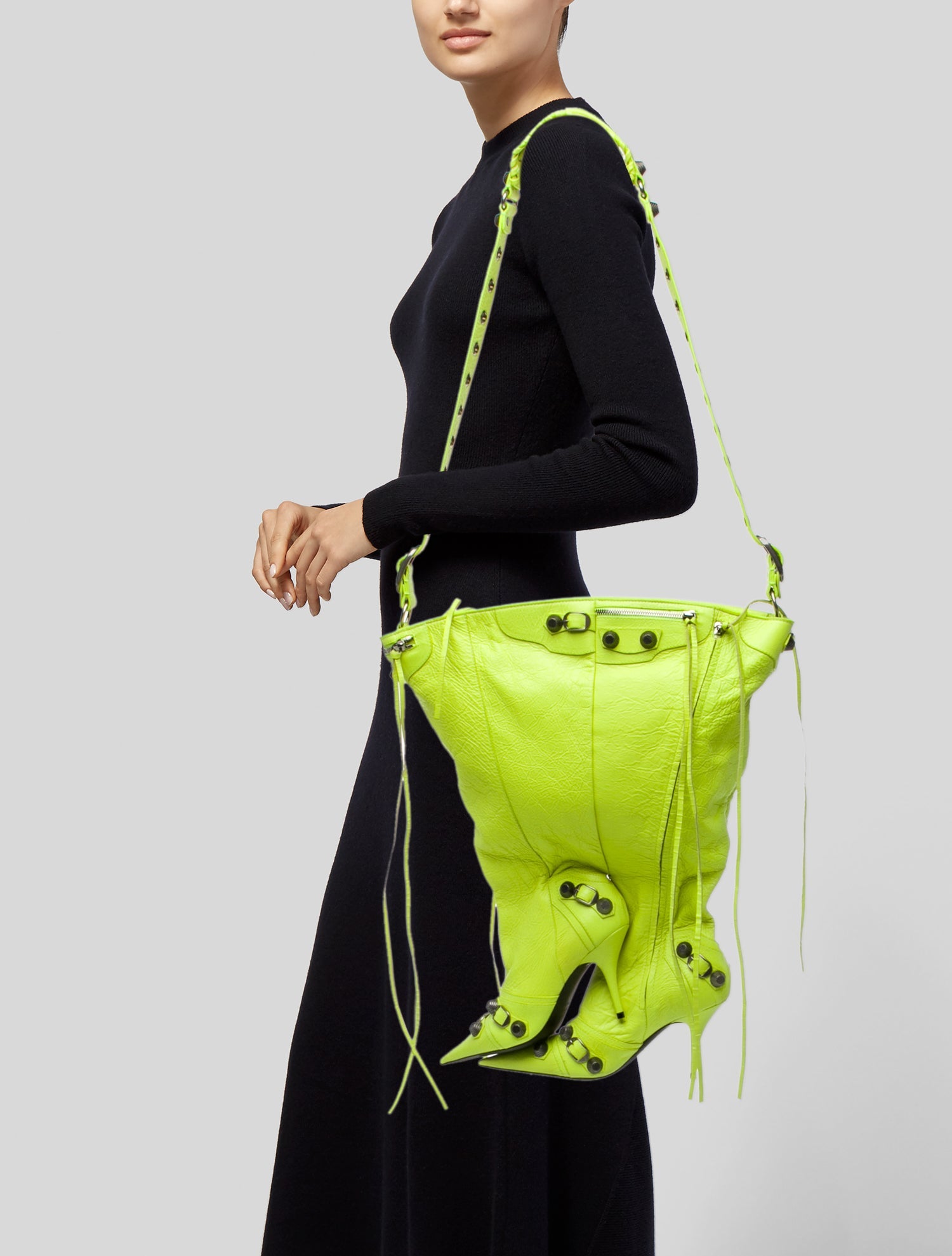 Balenciaga Leather Bucket Bag 2022