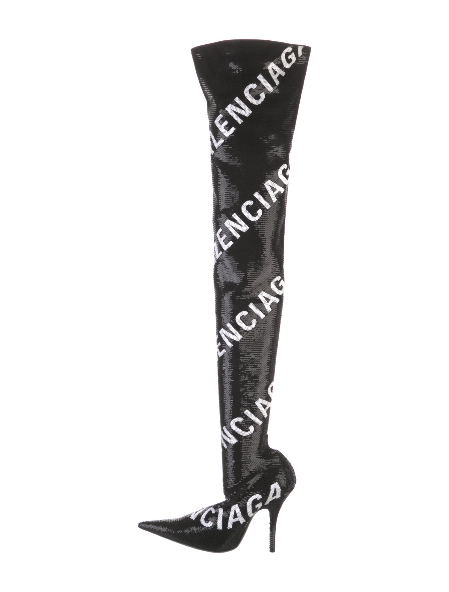 Balenciaga Sequins Printed Sock Boots