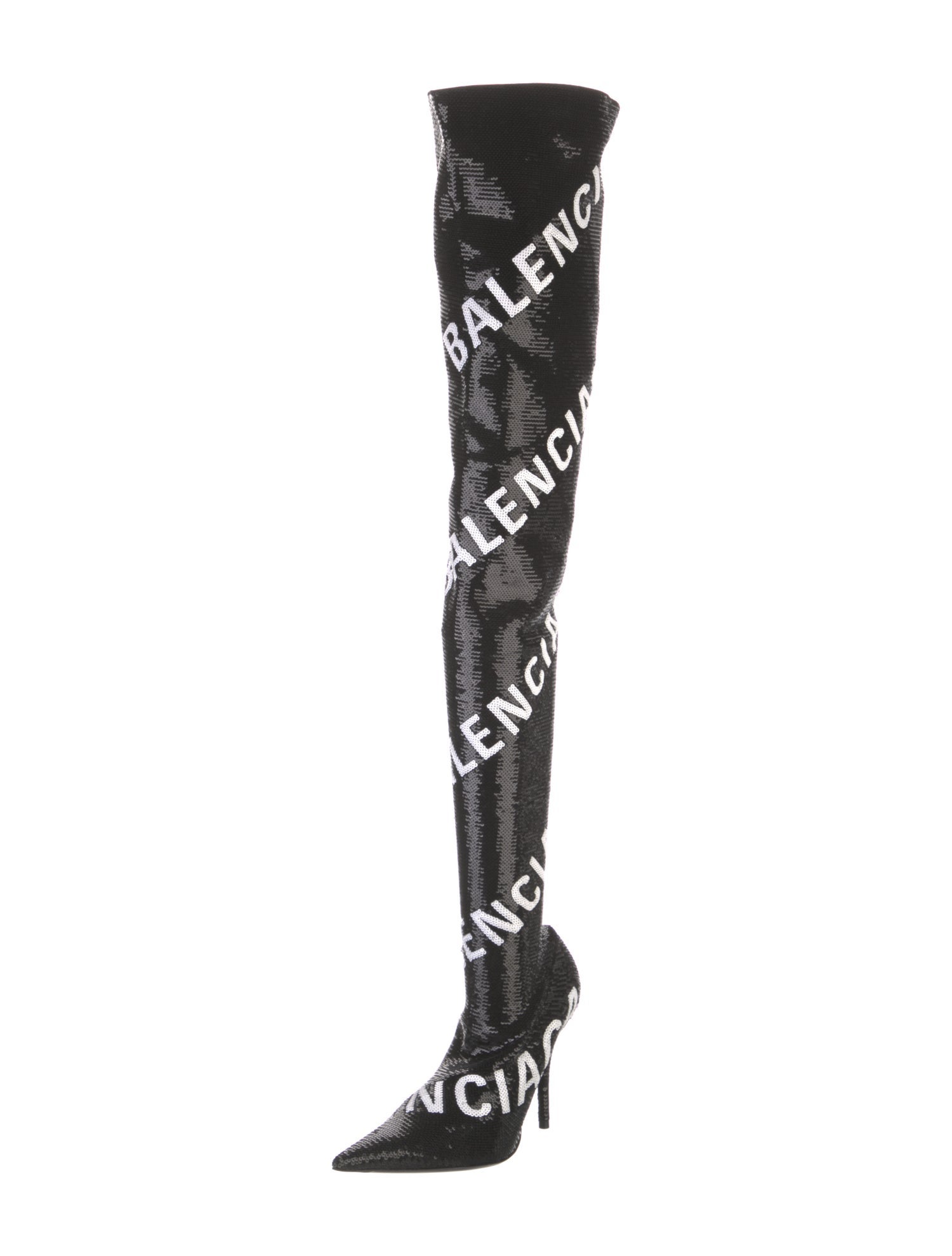 Balenciaga Sequins Printed Sock Boots