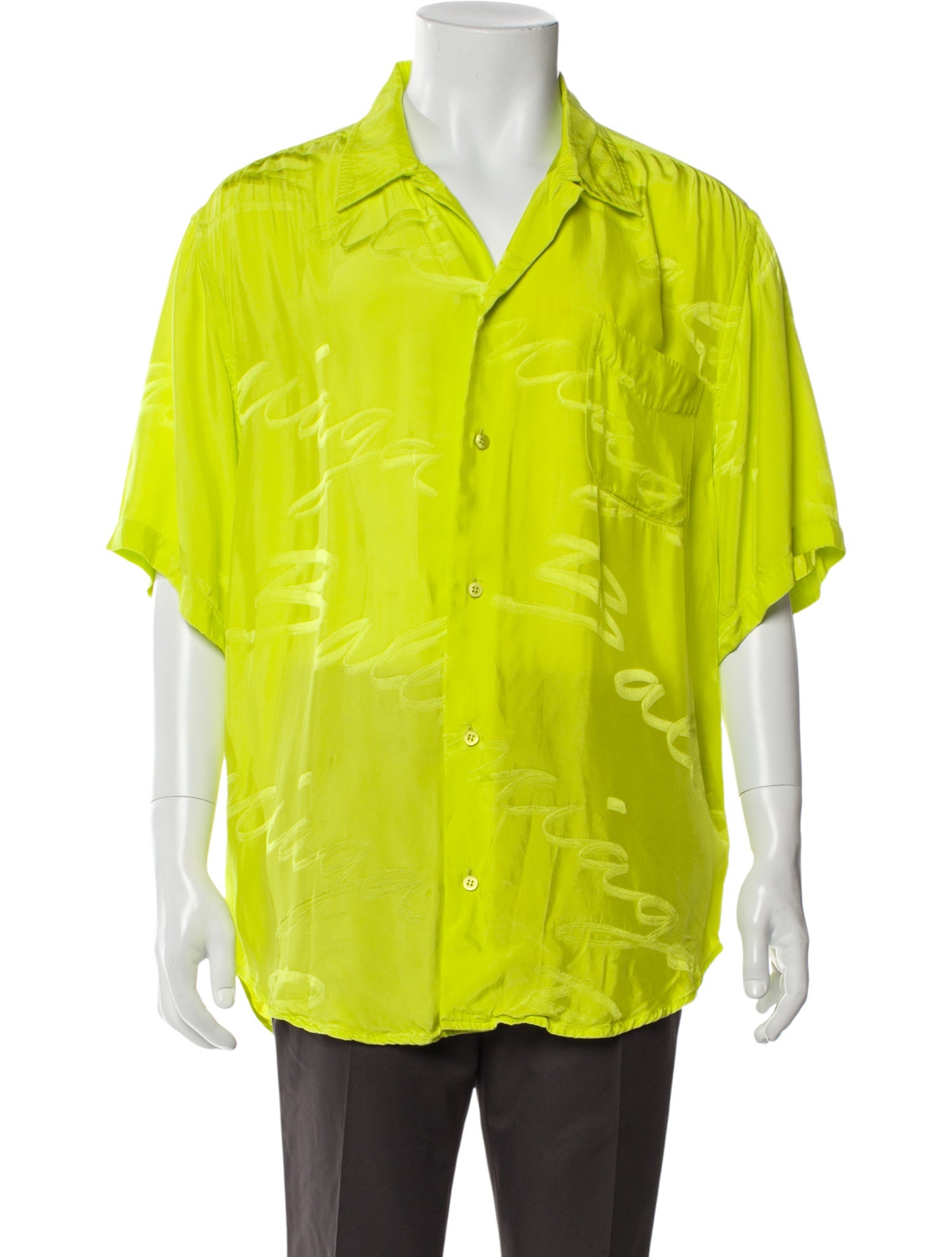 Balenciaga Printed Three-Quarter Sleeve Shirt