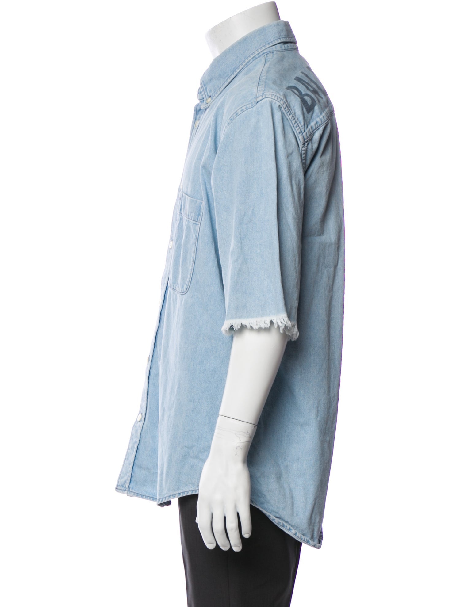 Balenciaga 2019 Three-Quarter Sleeve Button-Up Top