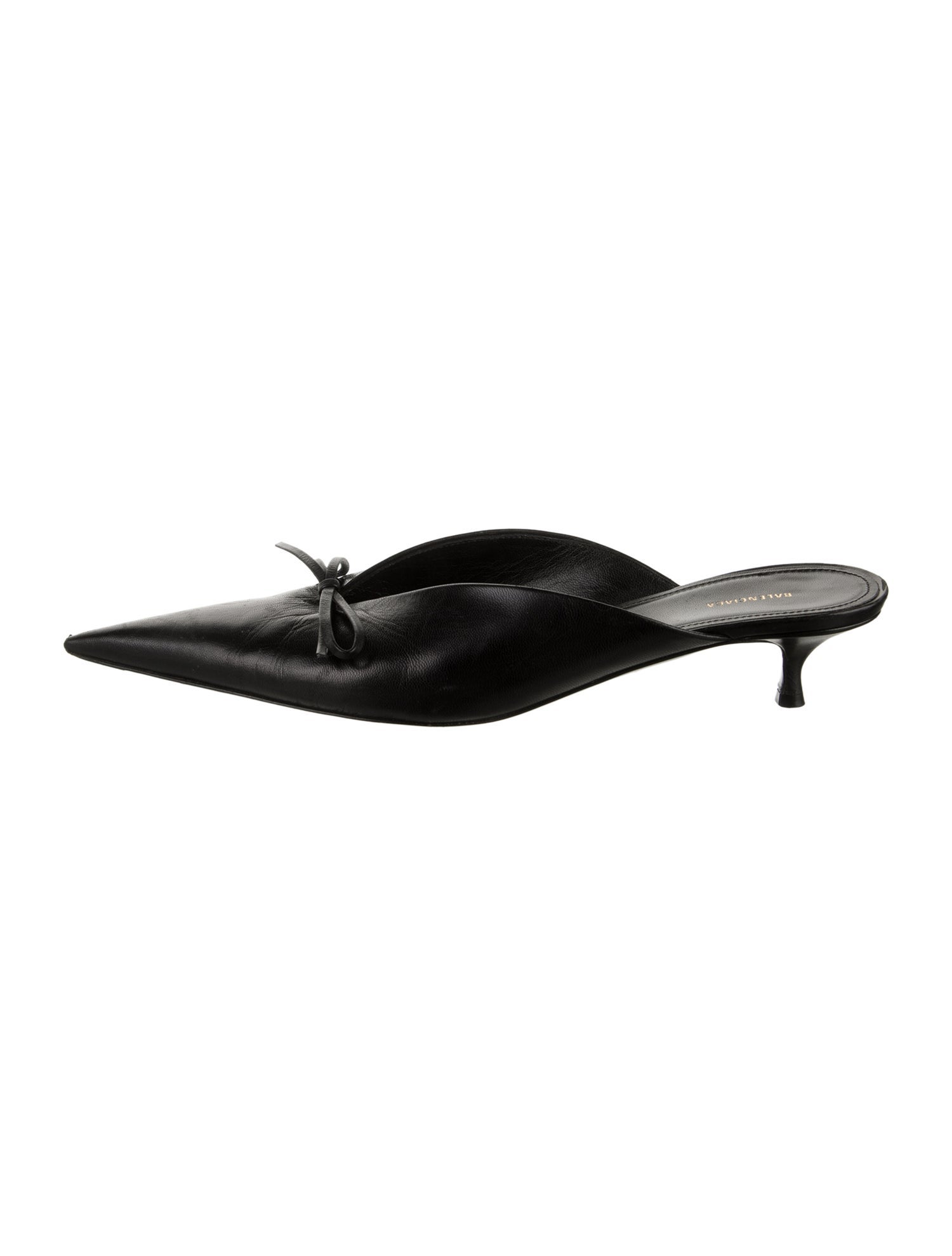 Balenciaga Leather Bow Accents Mules
