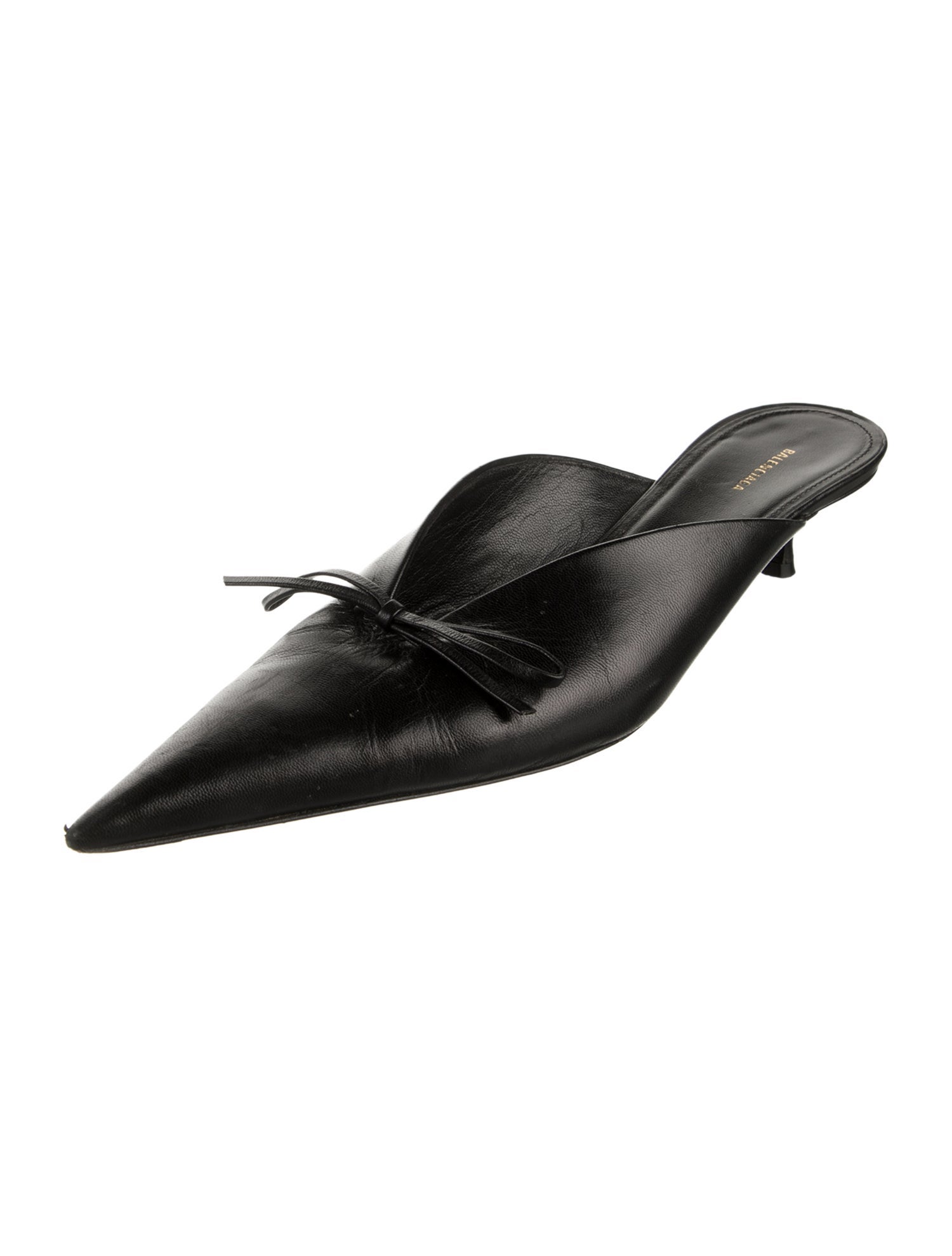 Balenciaga Leather Bow Accents Mules